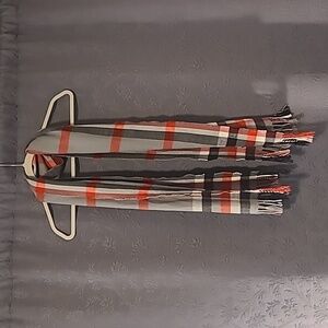 Cashmere Feel Italy Design Black, Gray, Red & White Plaid Scarf